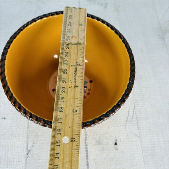 Celebrating Home TUSCAN Orange Yellow Stoneware Footed Soup Cereal Bowls Set 2 - Picture 11 of 16